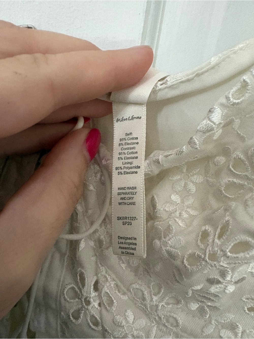 For Love & Lemons Sophie Eyelet Bustier Lace Front Top in White, Size Small (S) - Picture 9 of 15